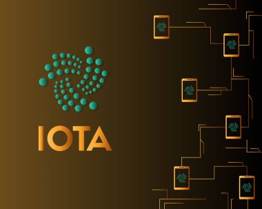 Arka plan stili Cryptocurrency Iota bağlı