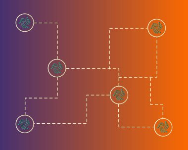Cryptocurrency Iota ağ kavramı arka plan stili