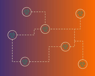 Cryptocurrency Iota ağ kavramı arka plan stili