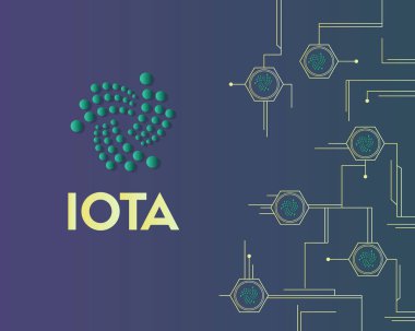 Cryptocurrency Iota devre kavramı arka plan stili
