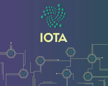 Cryptocurrency Iota devre kavramı arka plan stili