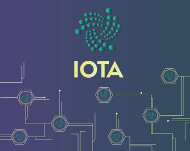 Cryptocurrency Iota devre kavramı arka plan stili