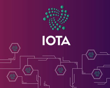 Cryptocurrency Iota teknoloji devre arka plan stili