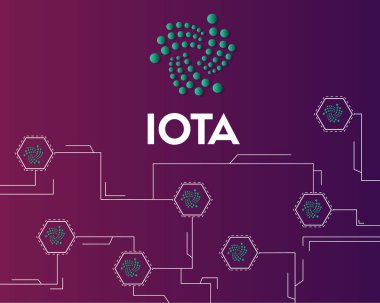 Cryptocurrency Iota teknoloji devre arka plan stili