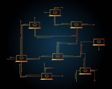 Cryptocurrency stratis blockchain devre koyu arka plan üzerinde