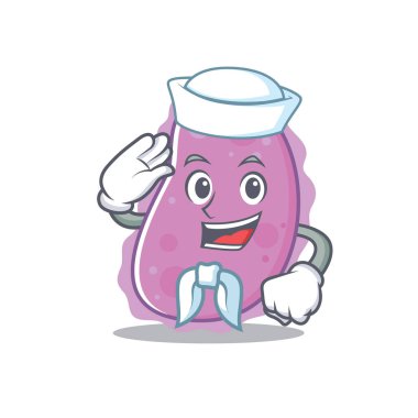 Denizci bakteri karakter karikatür tarzı