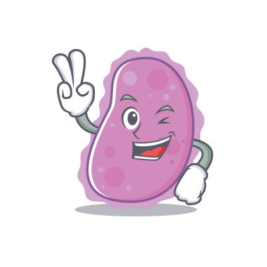 İki bakteri karakter karikatür tarzı parmak