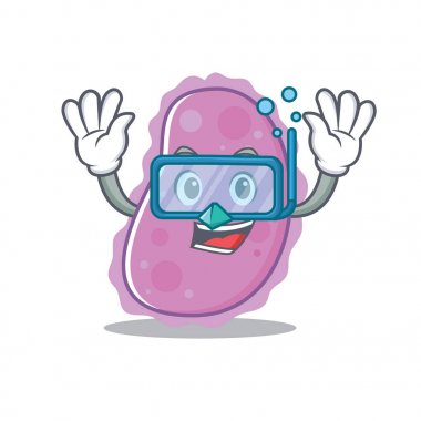 Dalış bakteri karakter karikatür tarzı