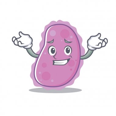 Sırıtan bakteri karakter karikatür tarzı