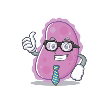 İşadamı bakteri karakter karikatür tarzı