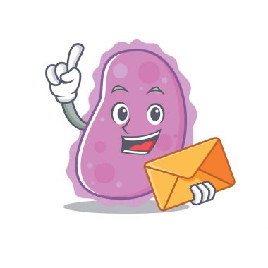 Zarf bakteri karakter karikatür tarzı ile