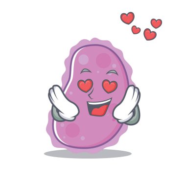 Aşk bakteri maskot çizgi film tarzı