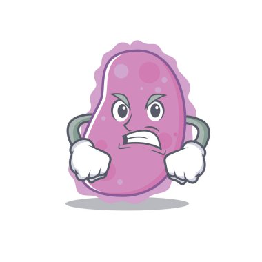 Kızgın bakteri maskot karikatür tarzı