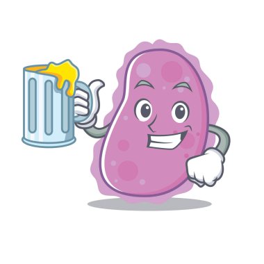 Suyu bakteri maskot karikatür tarzı ile