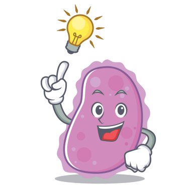 Bir fikir bakteri maskot karikatür tarzı var