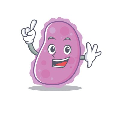 Parmak bakteri maskot karikatür tarzı