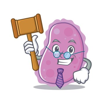 Yargıç bakteri maskot karikatür tarzı