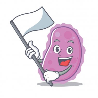 Bayrak bakteri maskot karikatür tarzı ile