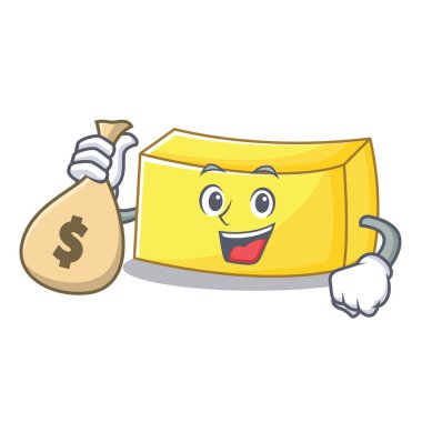 Para çantası tereyağı karakter karikatür tarzı ile