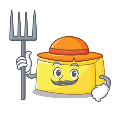 Çiftçi tereyağı karakter karikatür tarzı