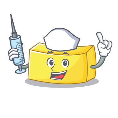 Hemşire tereyağı karakter karikatür tarzı