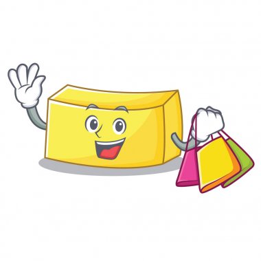 Tereyağı karakter karikatür tarzı alışveriş