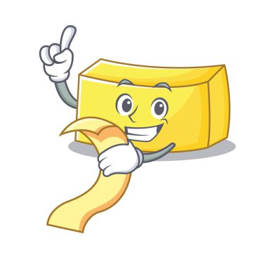 Menü tereyağı maskot karikatür tarzı ile