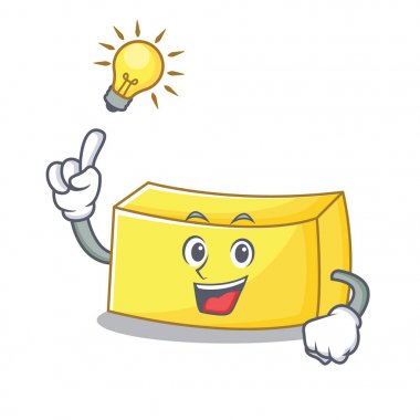 Bir fikir tereyağı maskot karikatür tarzı var