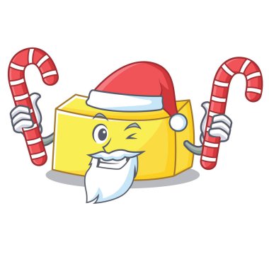 Santa şeker tereyağı maskot karikatür tarzı ile