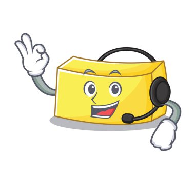 Kulaklık tereyağı maskot karikatür tarzı ile