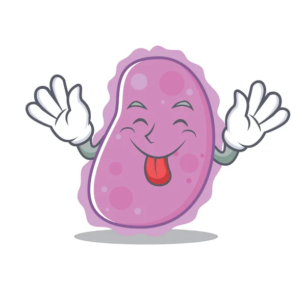 Langue hors bactéries style de mascotte de dessin animé — Image vectorielle