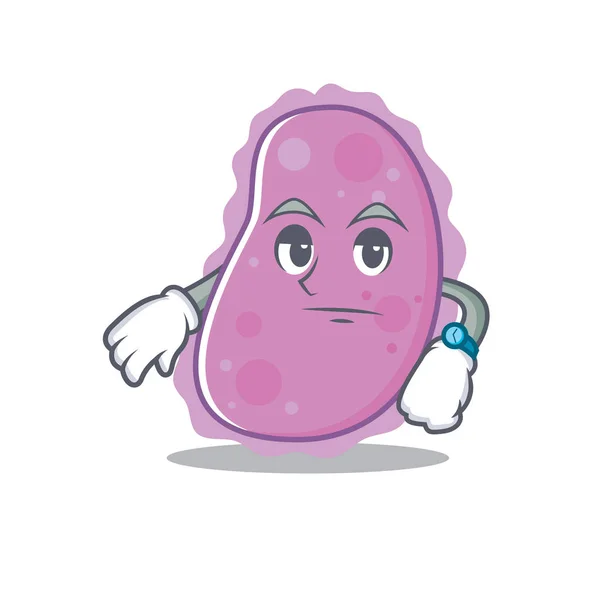 Esperando bacterias mascota de dibujos animados estilo — Vector de stock