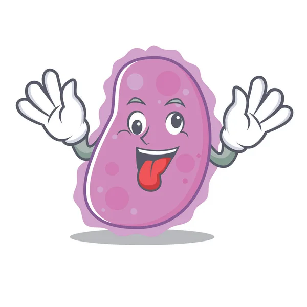 Loco bacteria mascota dibujos animados estilo — Vector de stock