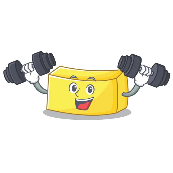 Fitness butter character cartoon style — Stock Vector