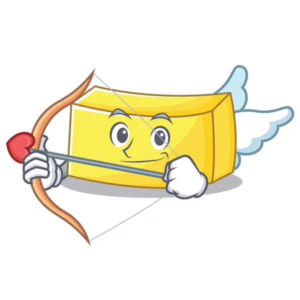 Cupido carácter de mantequilla estilo de dibujos animados — Vector de stock