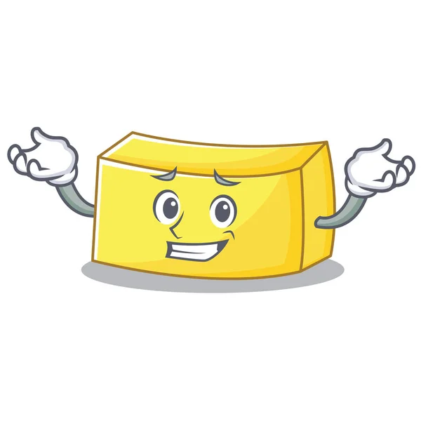 Uśmiechem stylu cartoon charakter masła — Wektor stockowy