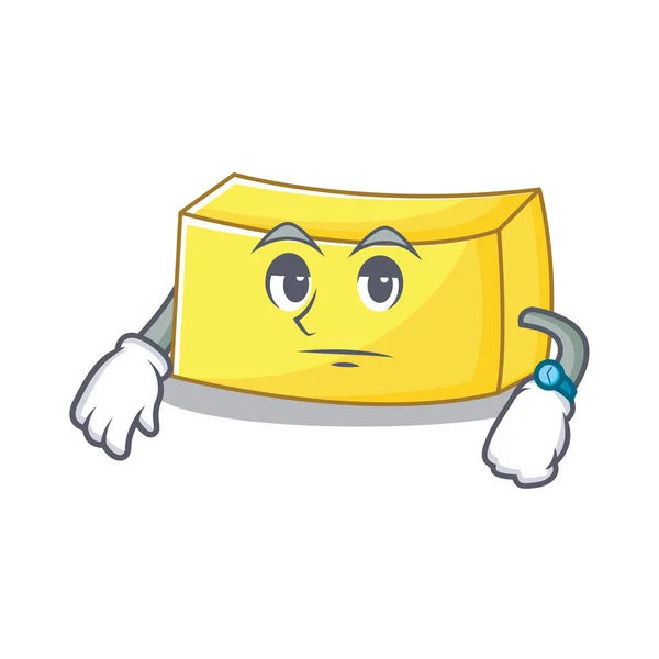 Esperando la mascota de mantequilla estilo de dibujos animados — Vector de stock