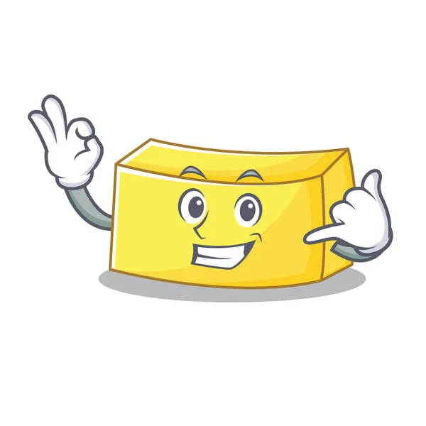 Llámame mascota de mantequilla estilo de dibujos animados — Vector de stock