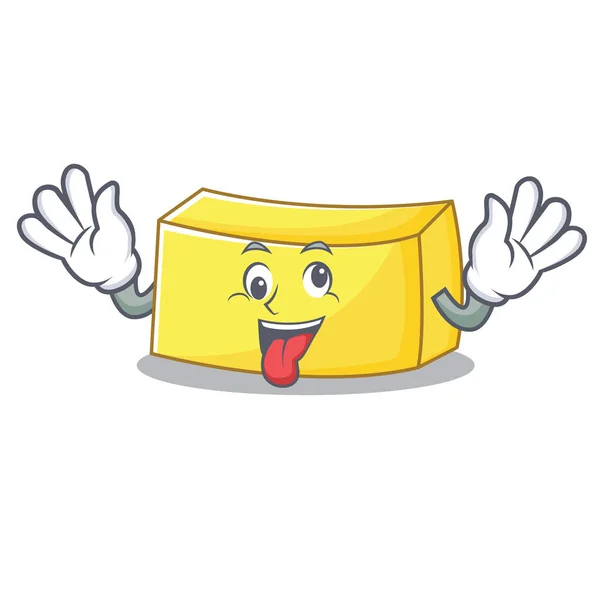 Loco mascota de mantequilla estilo de dibujos animados — Vector de stock