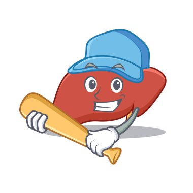 Oyun beysbol karaciğer karakter karikatür tarzı