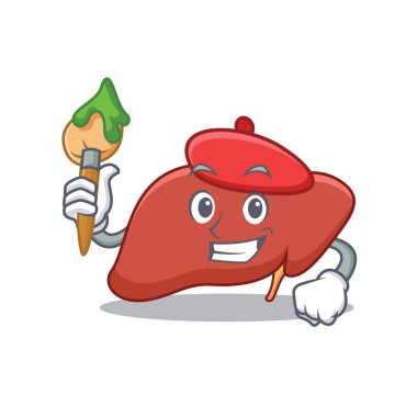 Sanatçı karaciğer karakter karikatür tarzı