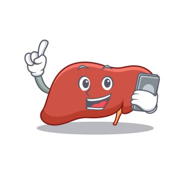 Telefon karaciğer karakter karikatür tarzı ile