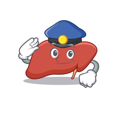 Polis karaciğer karakter karikatür tarzı