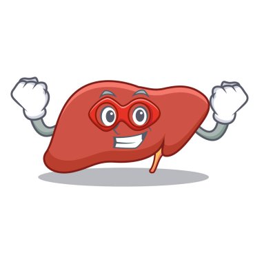 Süper kahraman karaciğer karakter karikatür tarzı