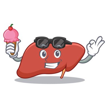 Dondurma karaciğer karakter karikatür tarzı ile