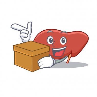 Kutusu karaciğer karakter karikatür tarzı ile