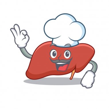 Şef karaciğer karakter karikatür tarzı