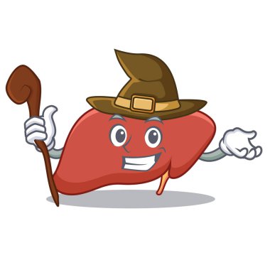 Cadı karaciğer karakter karikatür tarzı