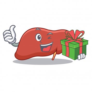 Hediye karaciğer karakter karikatür tarzı ile