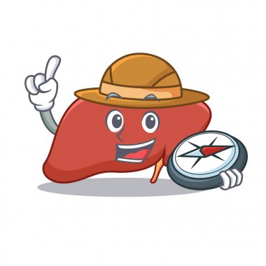 Explorer karaciğer maskot karikatür tarzı